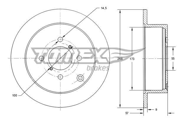 Brzdový kotúč TOMEX Brakes